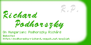 richard podhorszky business card